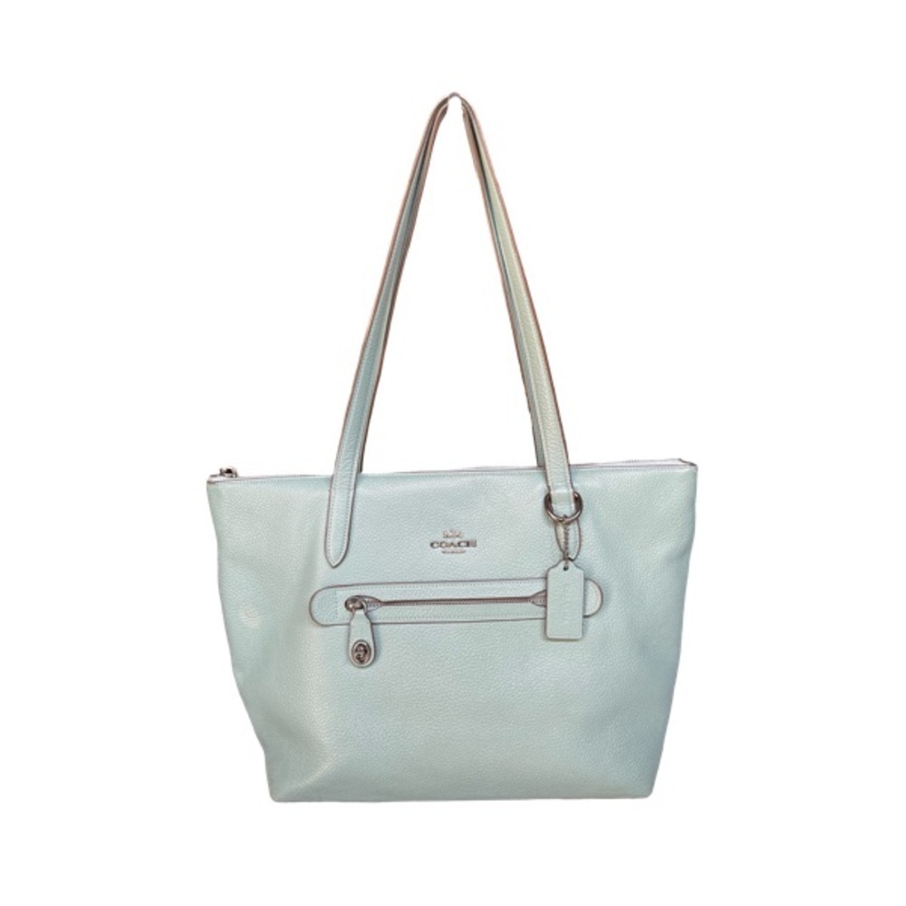 Coach Pebbled Leather Taylor Tote Aqua Blue